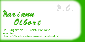 mariann olbort business card